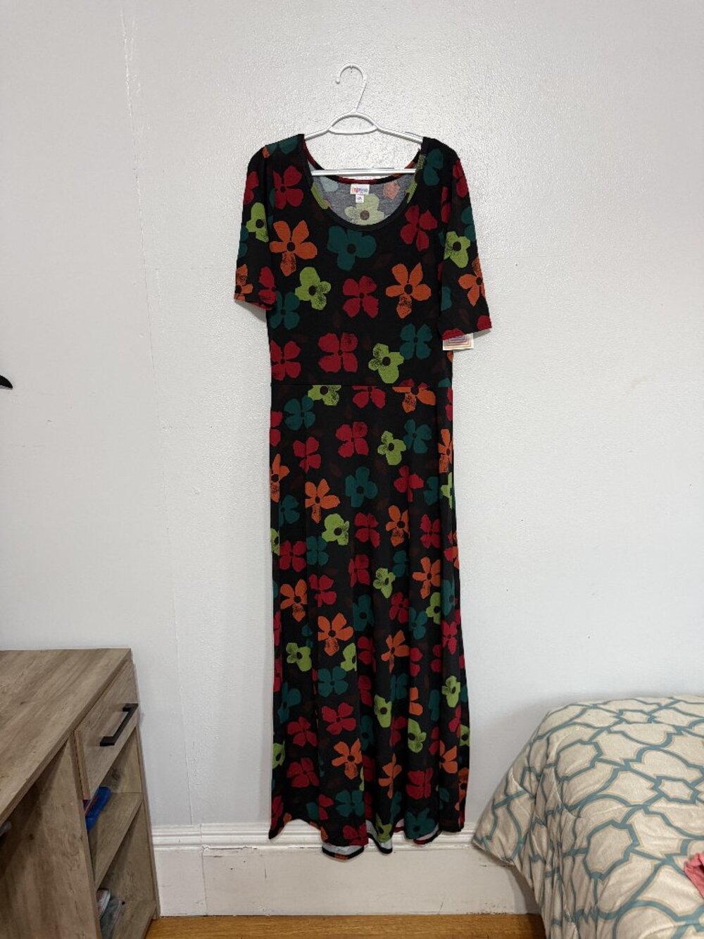 NWT LuLaRoe Ana Black Floral Maxi Dress 2XL 🖤